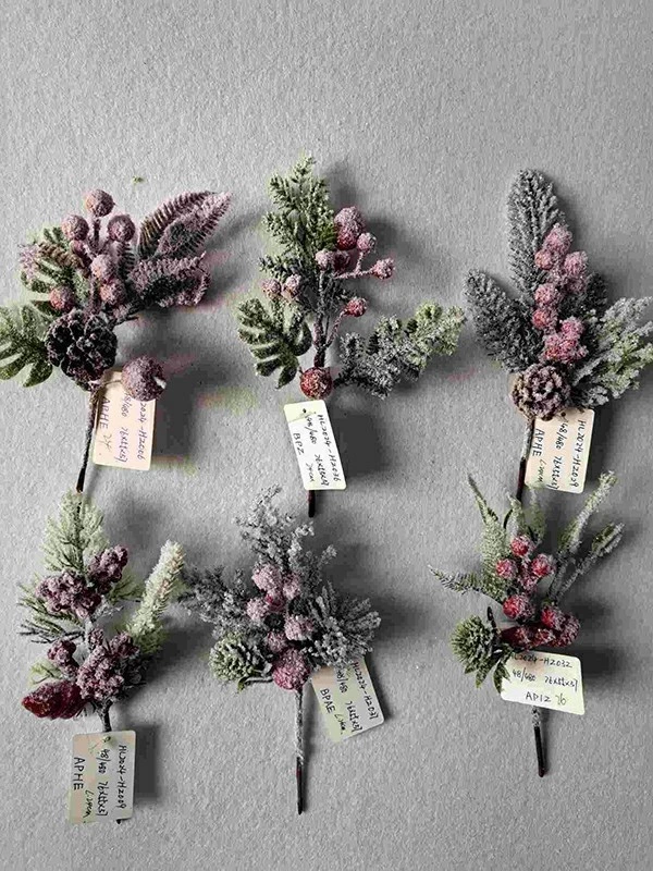 Flocked pine branches