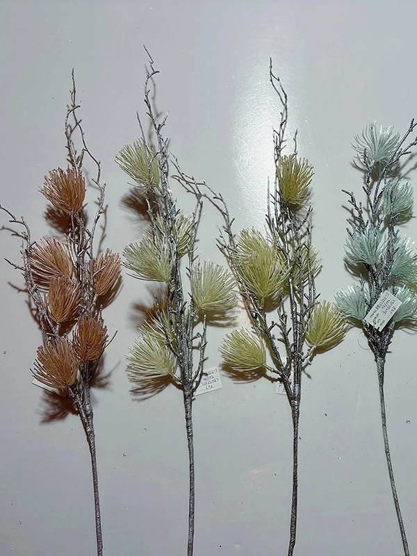 metallic faux flowers spray